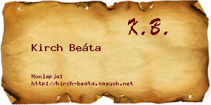 Kirch Beáta névjegykártya